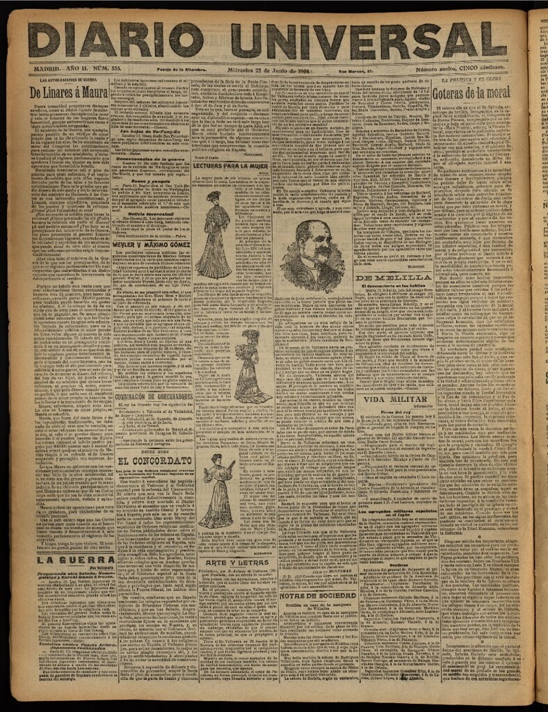 Miniatura de Diario Universal del 22 de junio de 1904, edición de noche