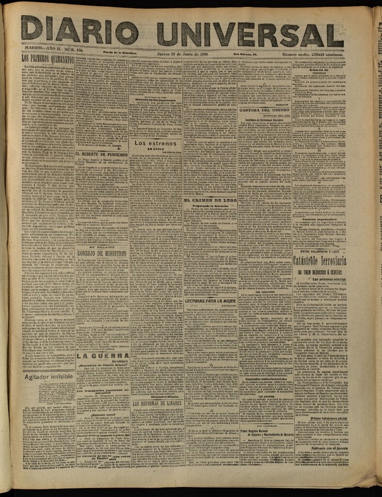 Miniatura de Diario Universal del 23 de junio de 1904, edición de tarde