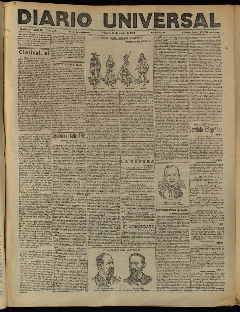 Miniatura de Diario Universal del 24 de junio de 1904, edición de tarde
