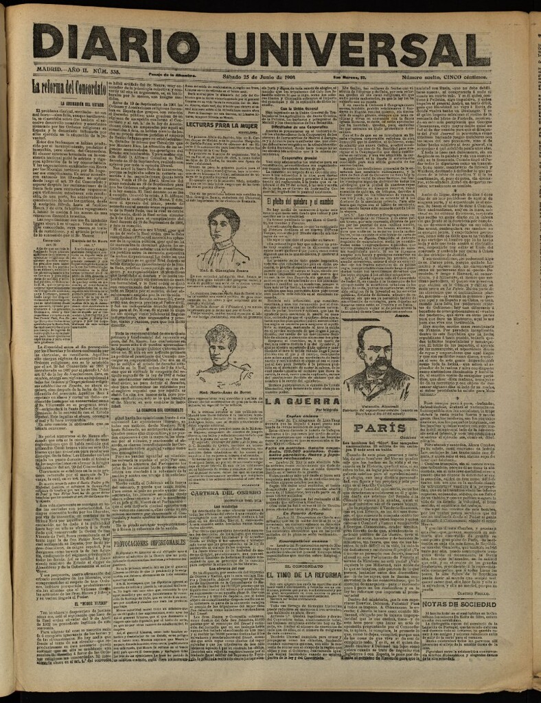 Miniatura de Diario Universal del 25 de junio de 1904, edición de tarde