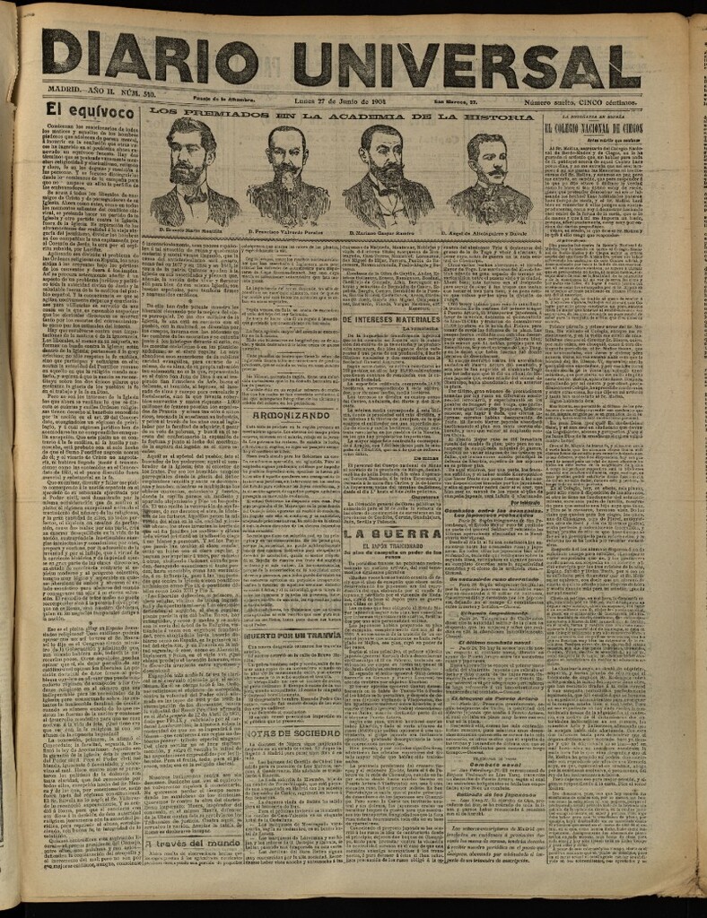 Miniatura de Diario Universal del 27 de junio de 1904, edición de tarde
