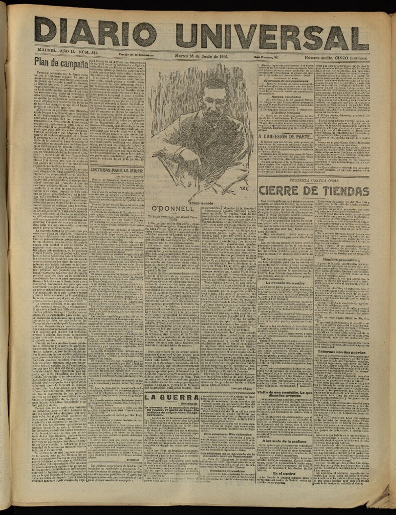 Miniatura de Diario Universal del 28 de junio de 1904, edición de tarde