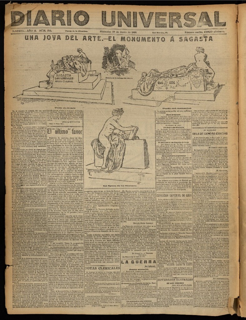 Miniatura de Diario Universal del 29 de junio de 1904, edición de noche