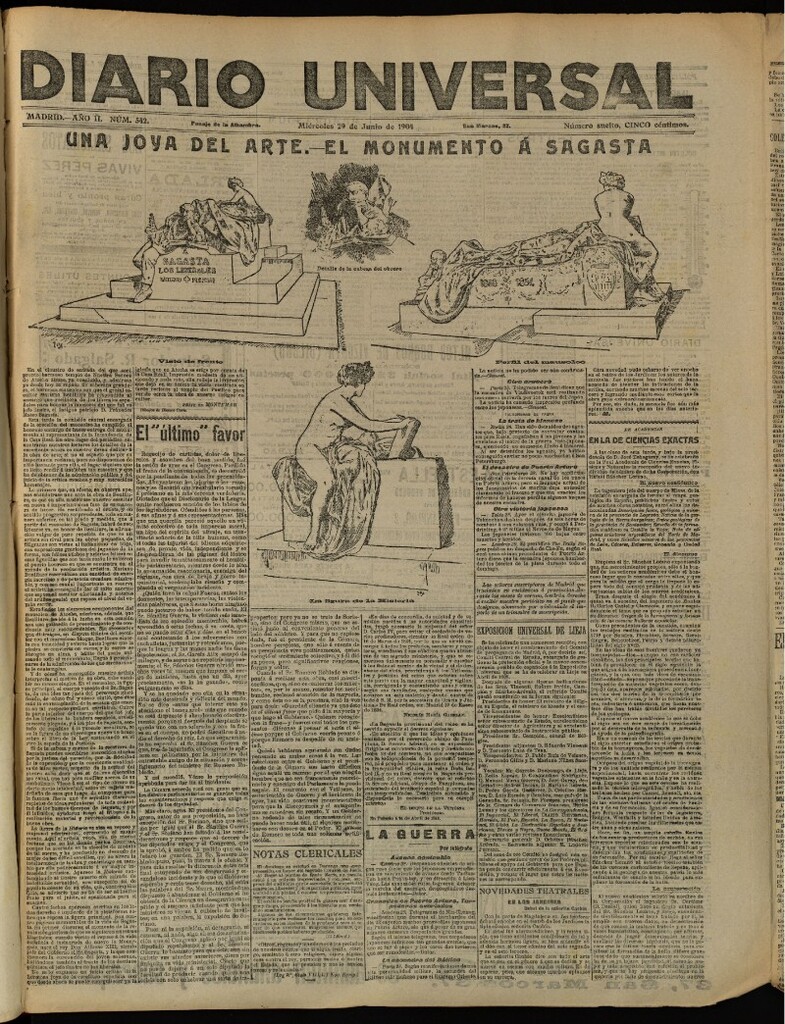 Miniatura de Diario Universal del 29 de junio de 1904, edición de tarde