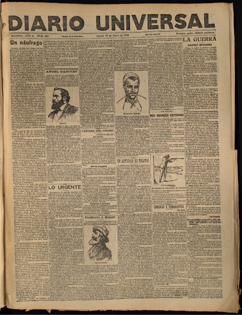 Miniatura de Diario Universal del 30 de junio de 1904, edición de noche