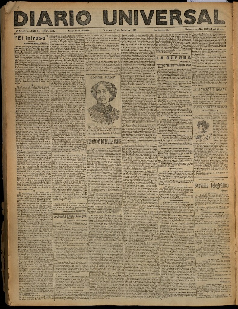 Miniatura de Diario Universal del 1 de julio de 1904, edición de noche