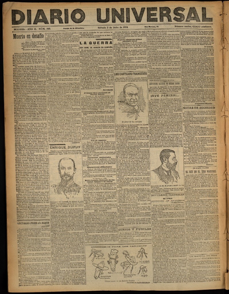 Miniatura de Diario Universal del 2 de julio de 1904, edición de noche