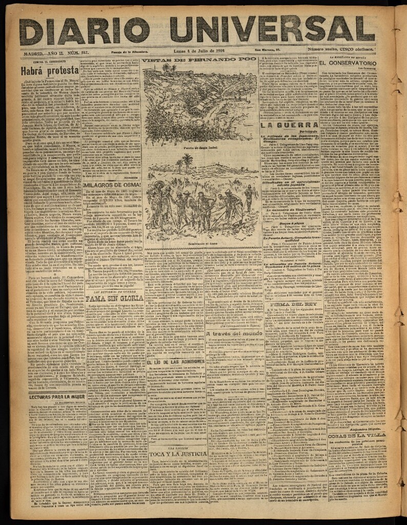 Miniatura de Diario Universal del 4 de julio de 1904, edición de noche