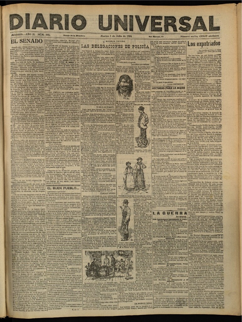 Miniatura de Diario Universal del 5 de julio de 1904, edición de tarde