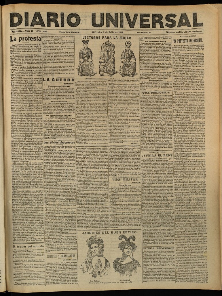 Miniatura de Diario Universal del 6 de julio de 1904, edición de tarde