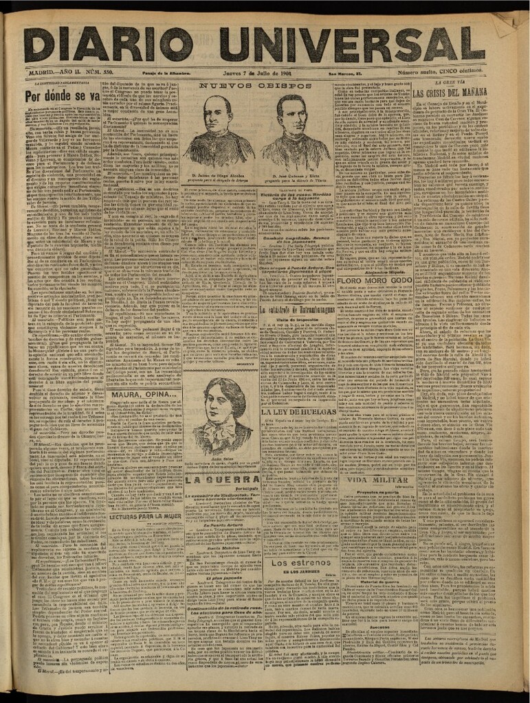 Miniatura de Diario Universal del 7 de julio de 1904, edición de tarde