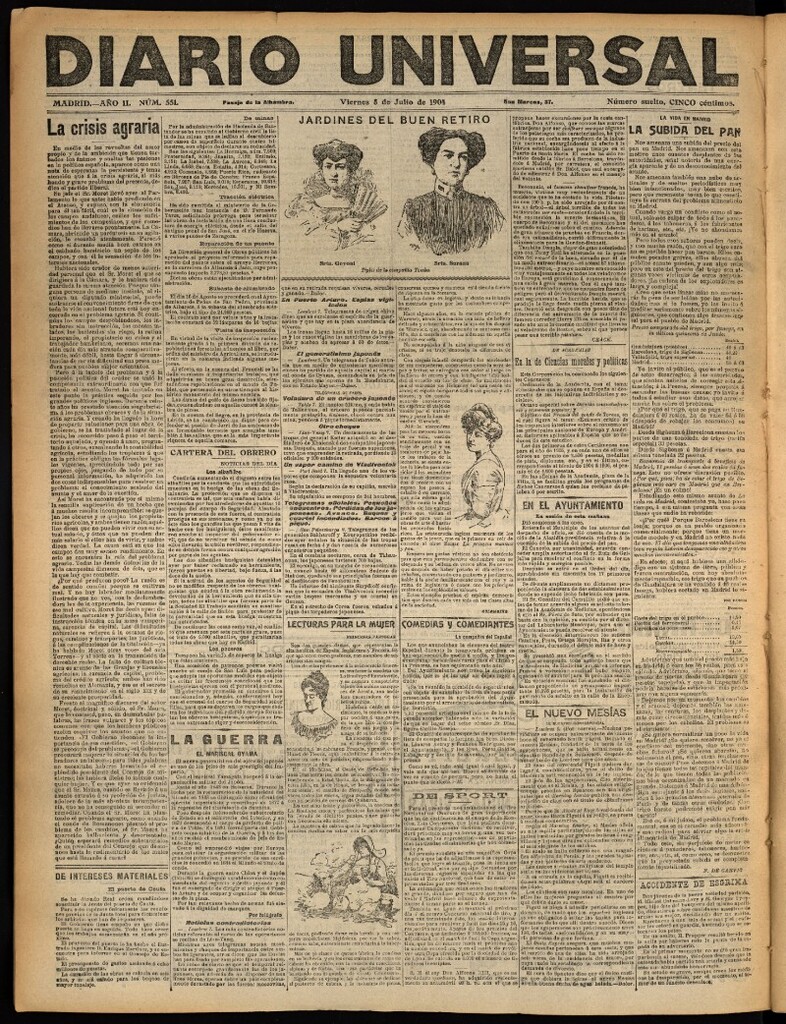Miniatura de Diario Universal del 8 de julio de 1904, edición de noche