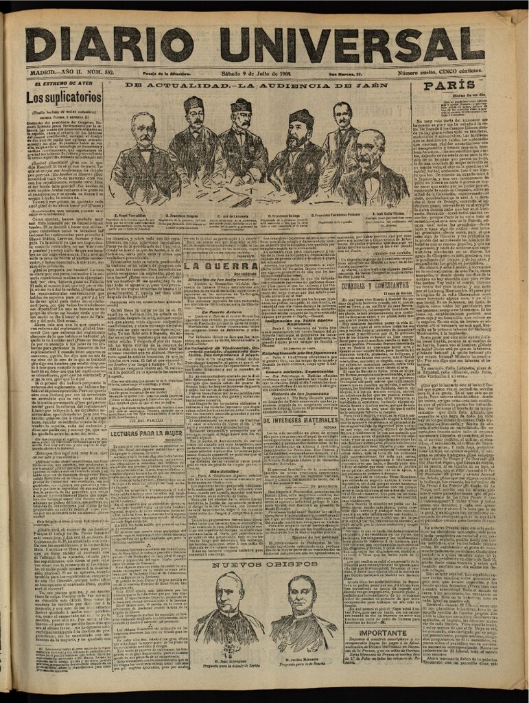 Miniatura de Diario Universal del 9 de julio de 1904, edición de tarde