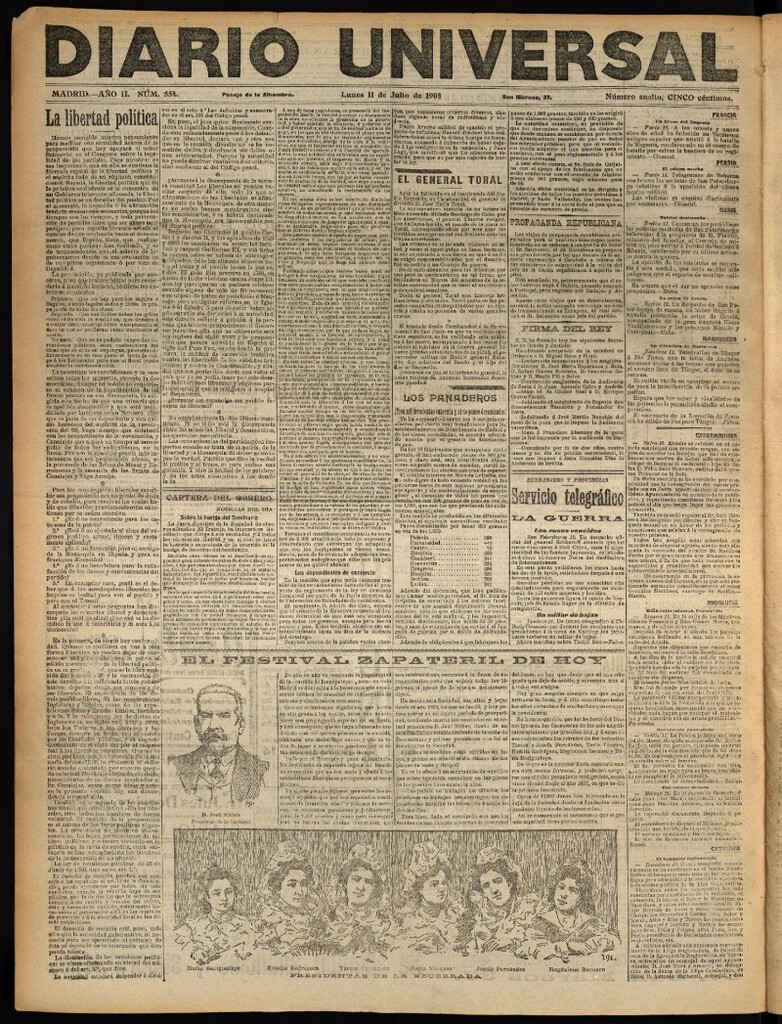 Miniatura de Diario Universal del 11 de julio de 1904, edición de noche