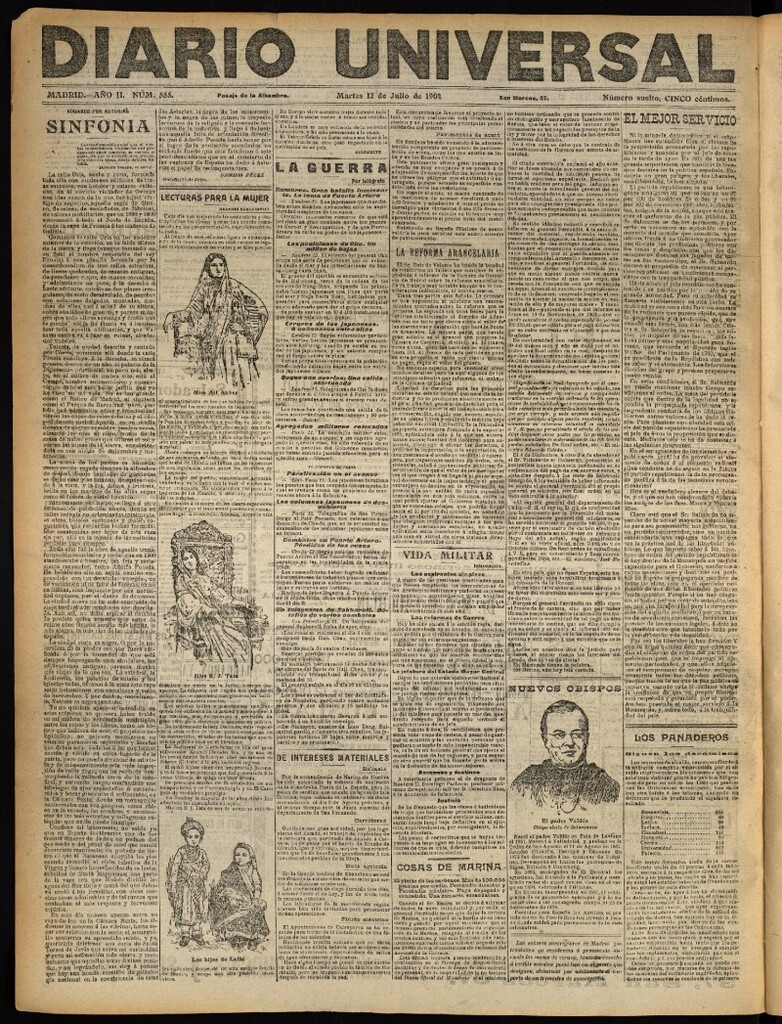 Miniatura de Diario Universal del 12 de julio de 1904, edición de noche