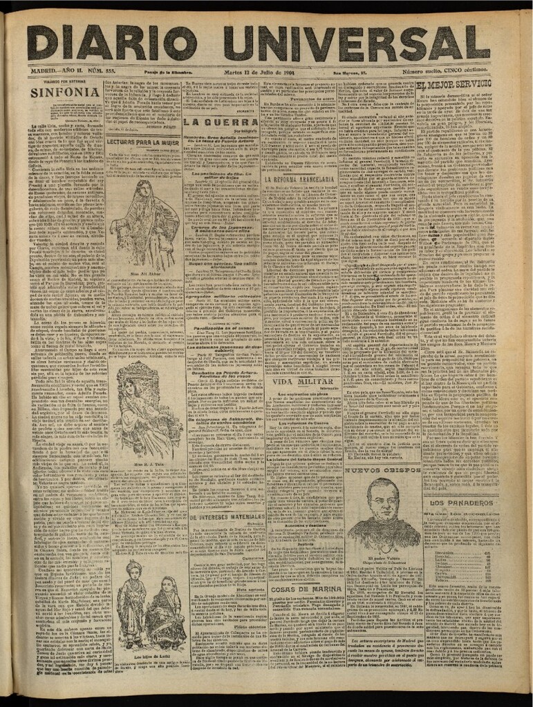 Miniatura de Diario Universal del 12 de julio de 1904, edición de tarde