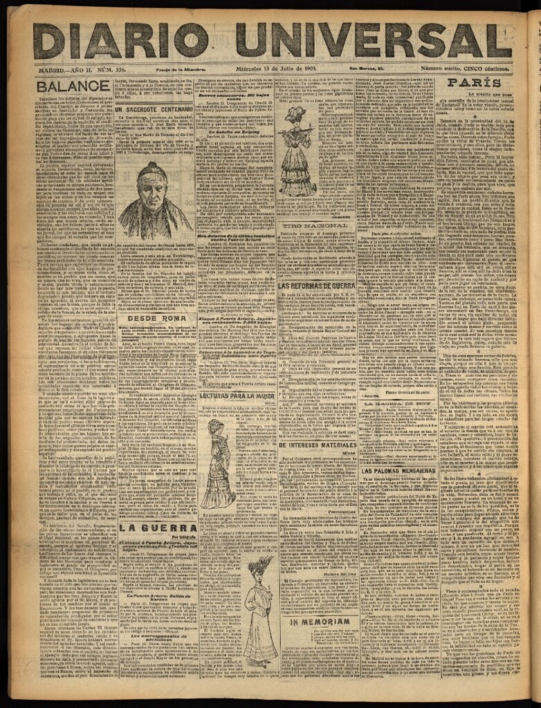 Miniatura de Diario Universal del 13 de julio de 1904, edición de noche