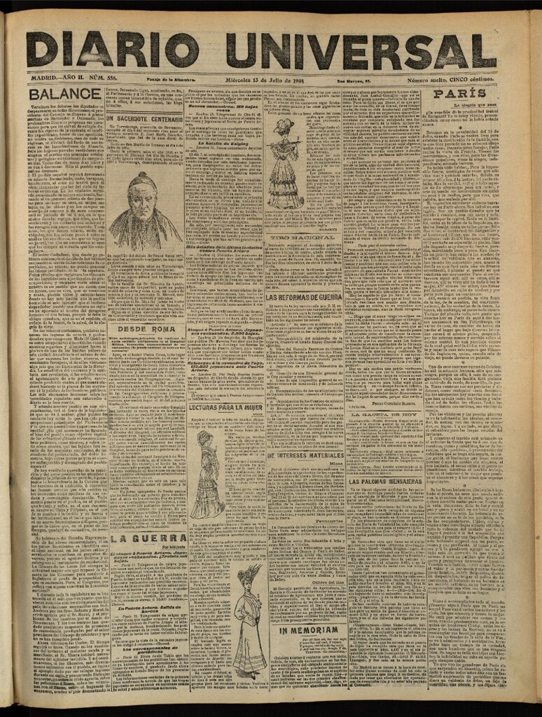 Miniatura de Diario Universal del 13 de julio de 1904, edición de tarde