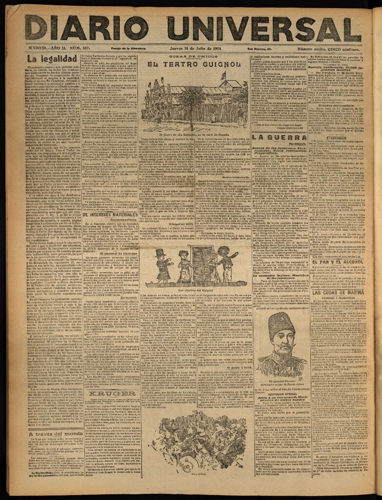 Miniatura de Diario Universal del 14 de julio de 1904, edición de noche