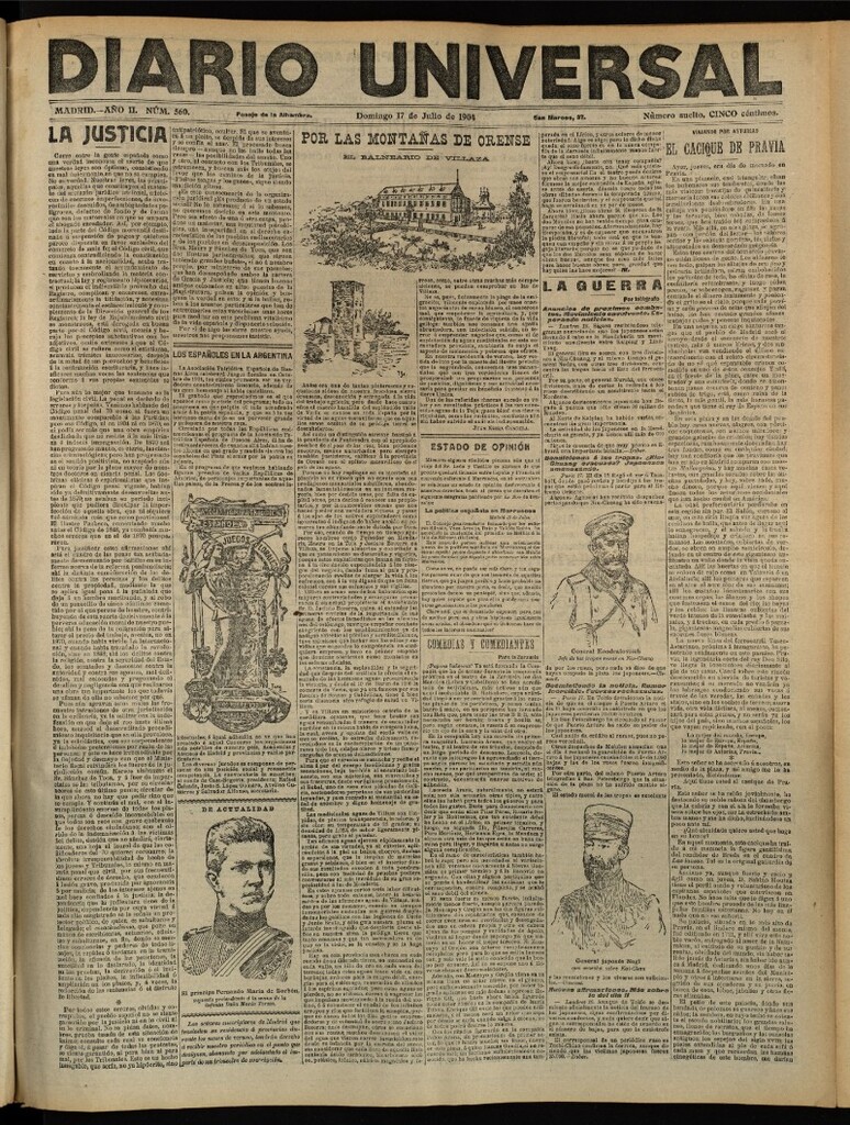 Miniatura de Diario Universal del 17 de julio de 1904, edición de tarde
