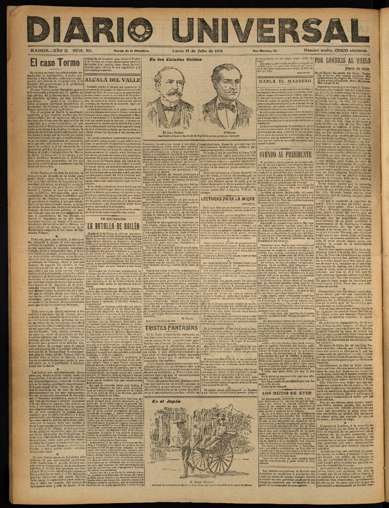 Miniatura de Diario Universal del 18 de julio de 1904, edición de noche