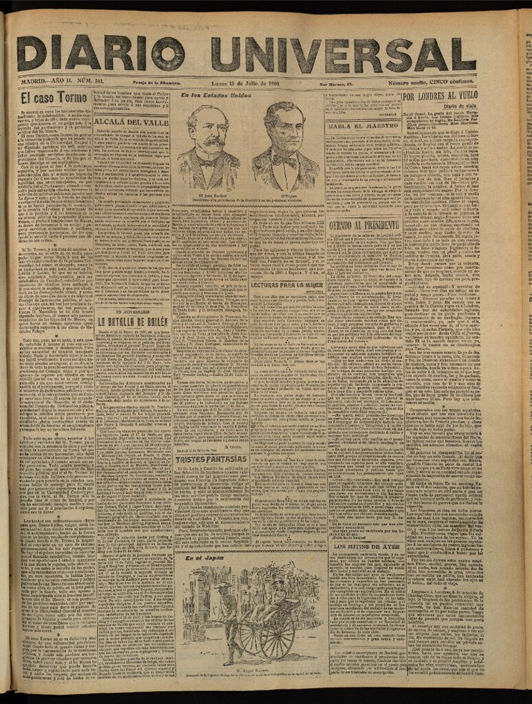 Miniatura de Diario Universal del 18 de julio de 1904, edición de tarde