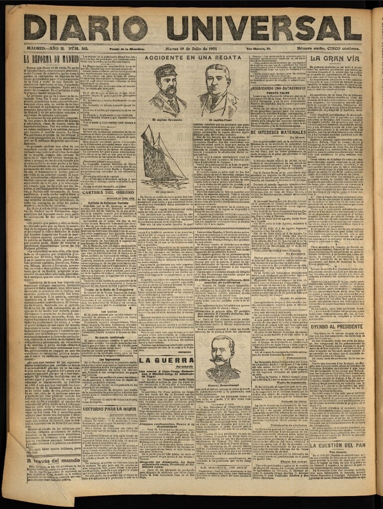 Miniatura de Diario Universal del 19 de julio de 1904, edición de noche