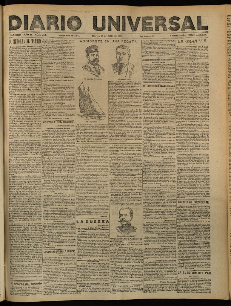 Miniatura de Diario Universal del 19 de julio de 1904, edición de tarde