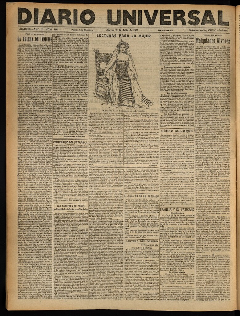 Miniatura de Diario Universal del 21 de julio de 1904, edición de noche