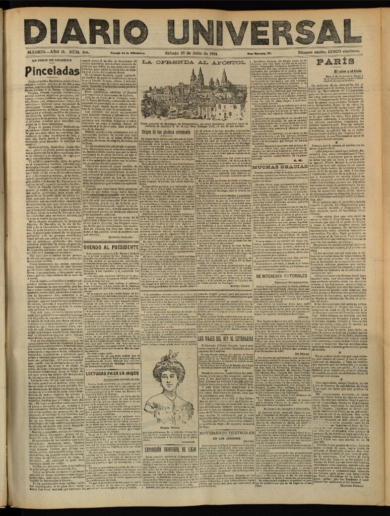 Miniatura de Diario Universal del 23 de julio de 1904, edición de tarde