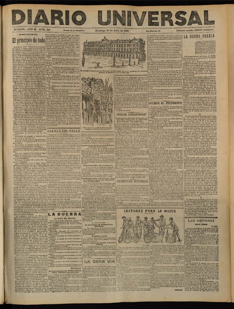 Miniatura de Diario Universal del 24 de julio de 1904, edición de tarde