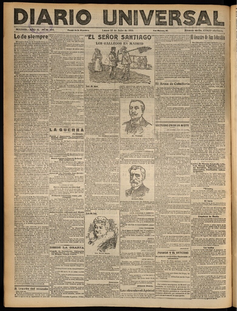 Miniatura de Diario Universal del 25 de julio de 1904, edición de noche
