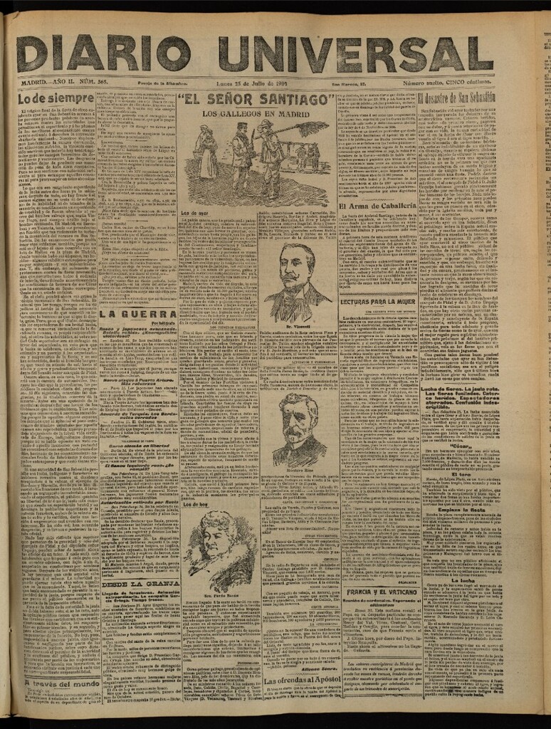 Miniatura de Diario Universal del 25 de julio de 1904, edición de tarde