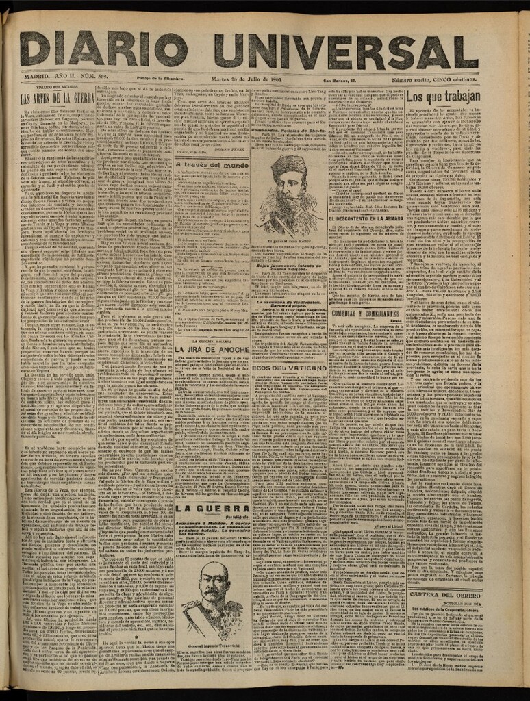 Miniatura de Diario Universal del 26 de julio de 1904, edición de tarde