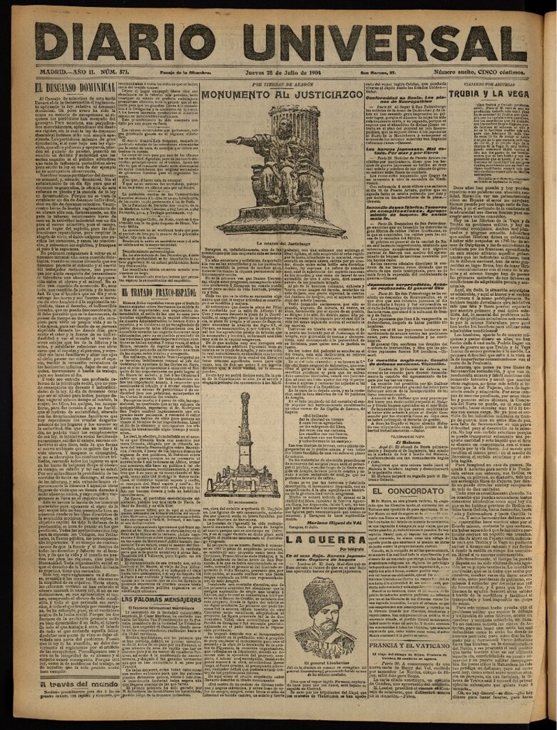 Miniatura de Diario Universal del 28 de julio de 1904, edición de noche