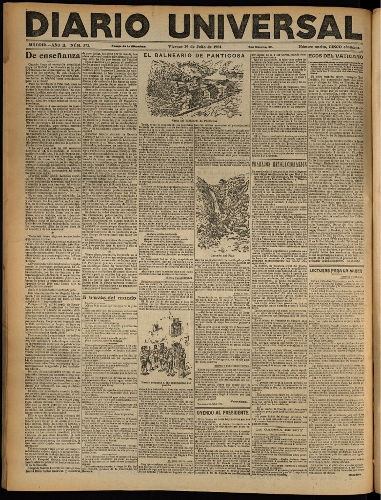 Miniatura de Diario Universal del 29 de julio de 1904, edición de noche