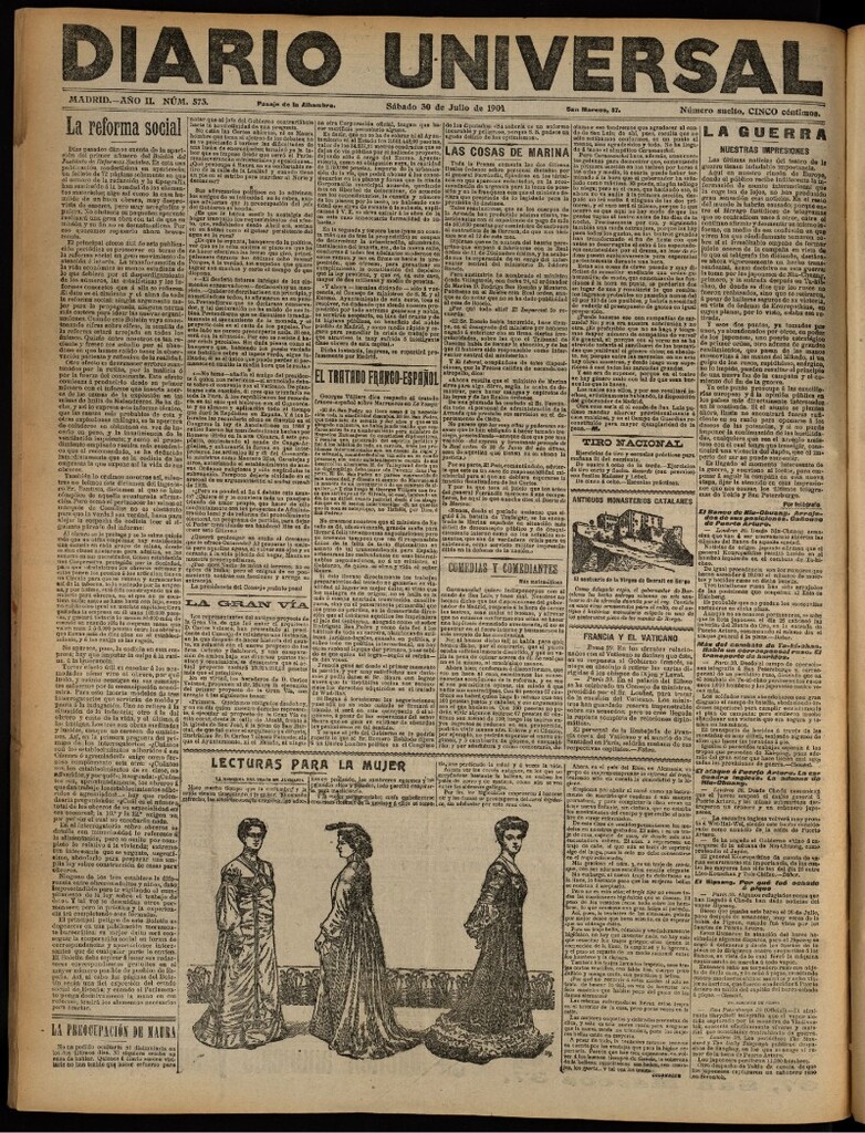 Miniatura de Diario Universal del 30 de julio de 1904, edición de noche