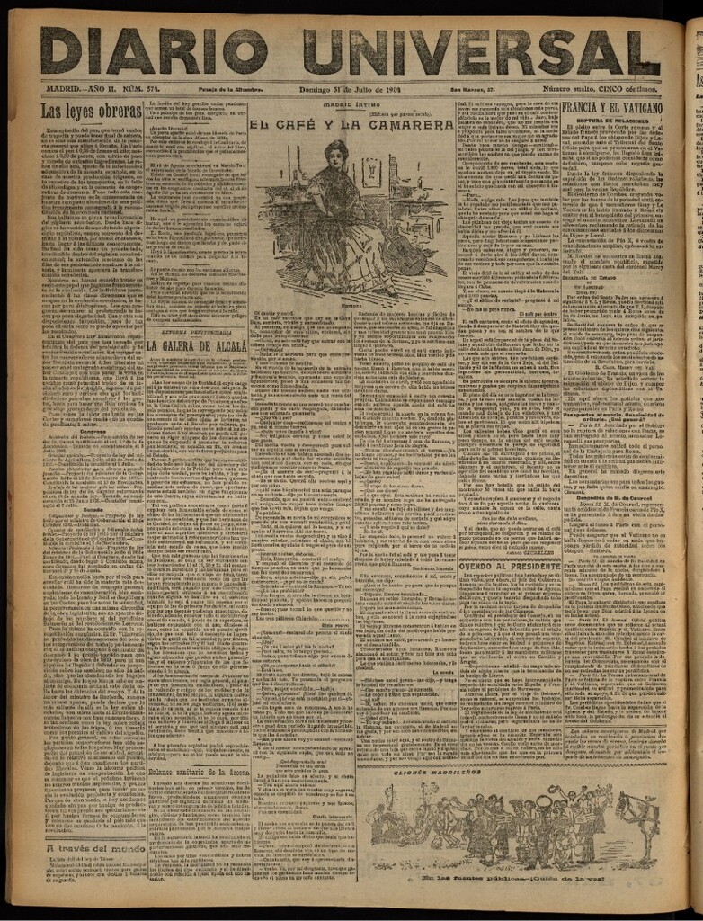Miniatura de Diario Universal del 31 de julio de 1904, edición de noche