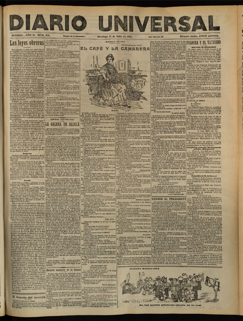 Miniatura de Diario Universal del 31 de julio de 1904, edición de tarde