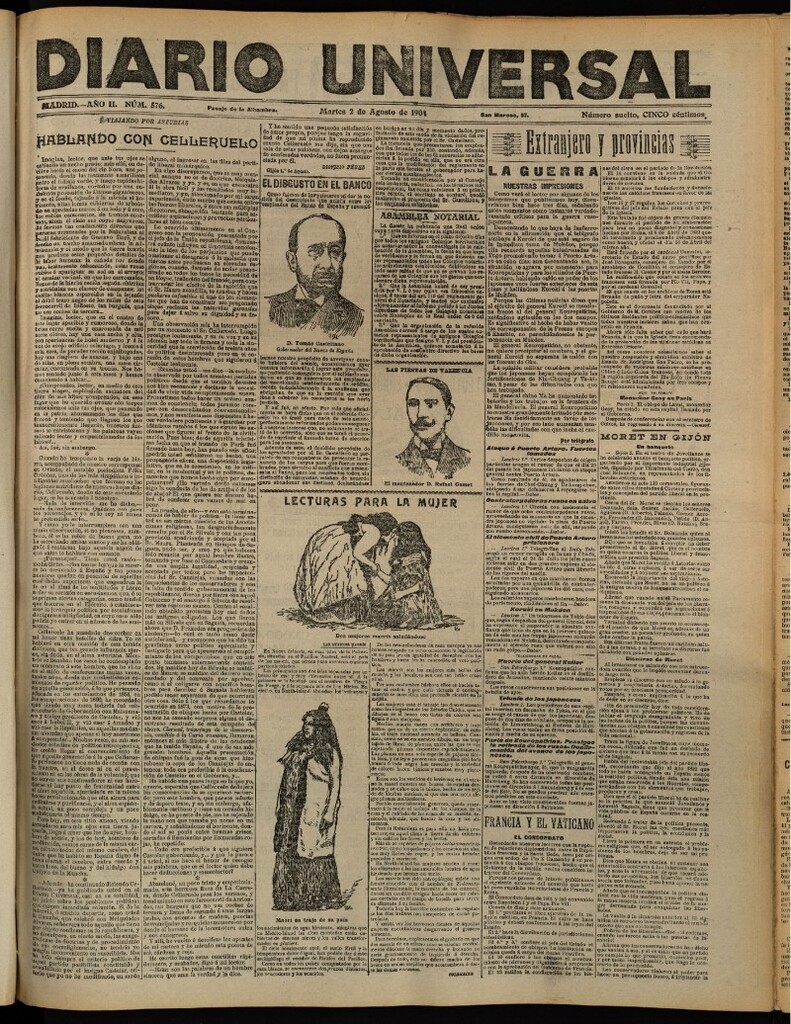 Miniatura de Diario Universal del 2 de agosto de 1904, edición de tarde