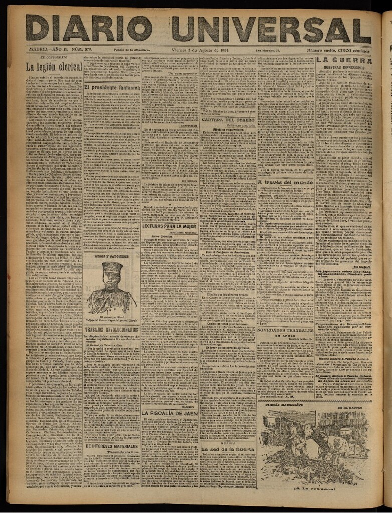 Miniatura de Diario Universal del 5 de agosto de 1904, edición de noche