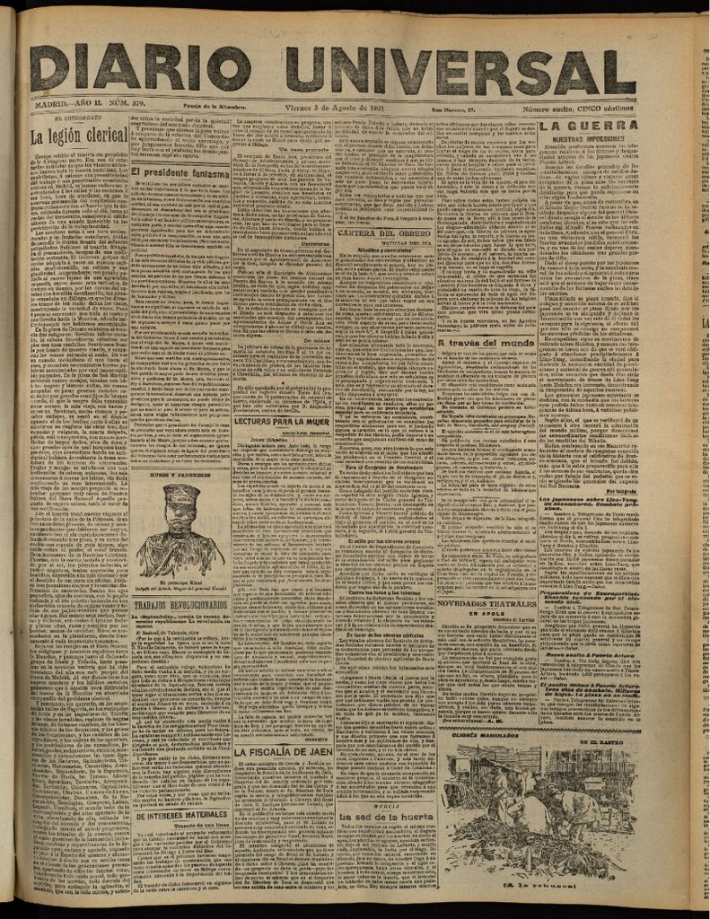 Miniatura de Diario Universal del 5 de agosto de 1904, edición de tarde