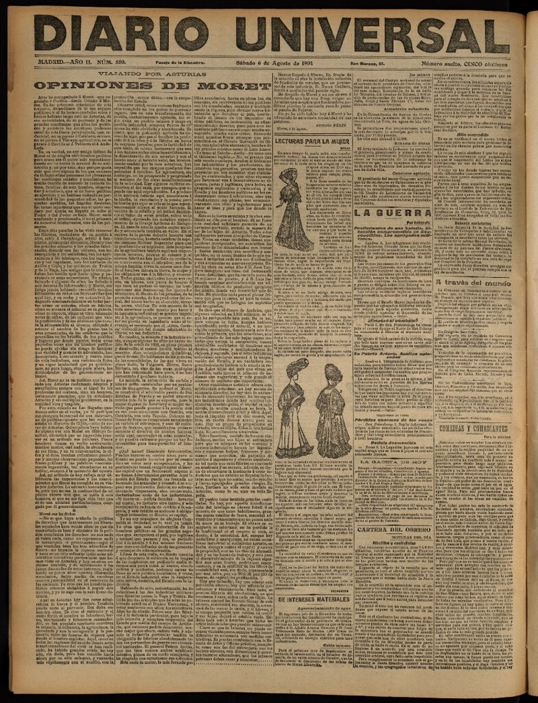 Miniatura de Diario Universal del 6 de agosto de 1904, edición de noche