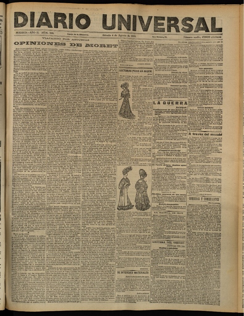 Miniatura de Diario Universal del 6 de agosto de 1904, edición de tarde