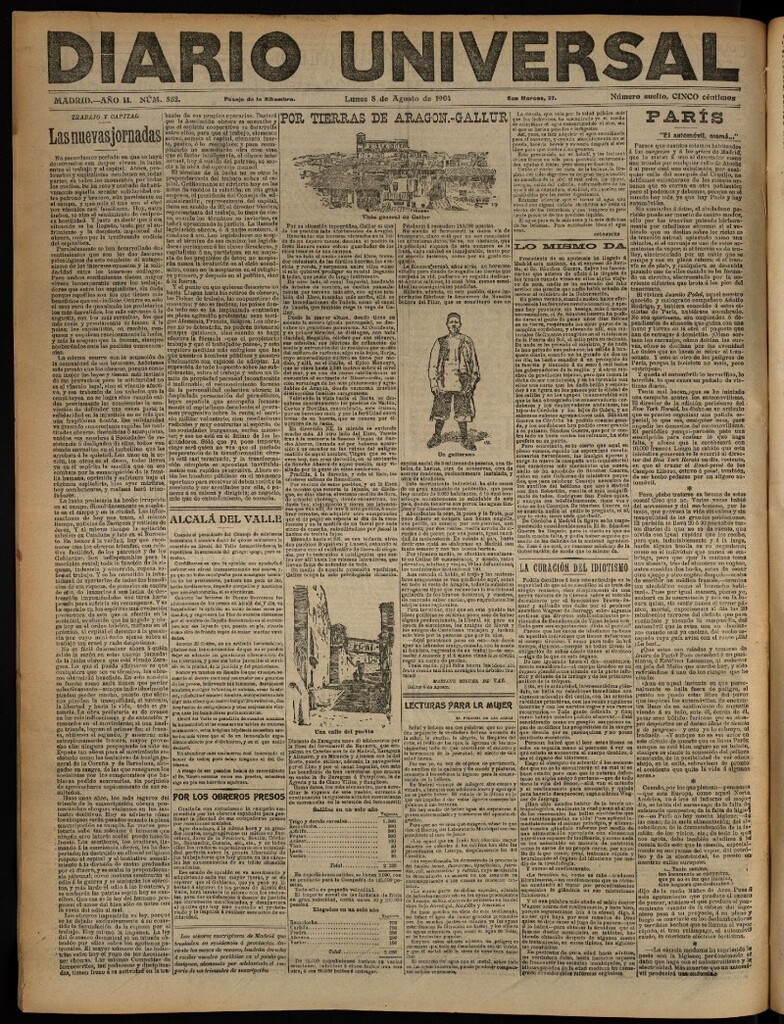 Miniatura de Diario Universal del 8 de agosto de 1904, edición de noche