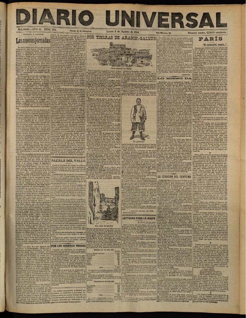 Miniatura de Diario Universal del 8 de agosto de 1904, edición de tarde