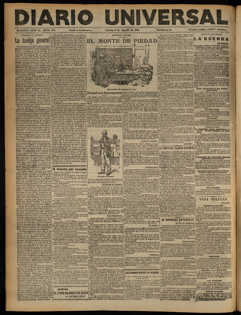 Miniatura de Diario Universal del 9 de agosto de 1904, edición de noche