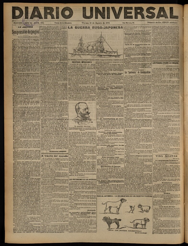 Miniatura de Diario Universal del 12 de agosto de 1904, edición de noche
