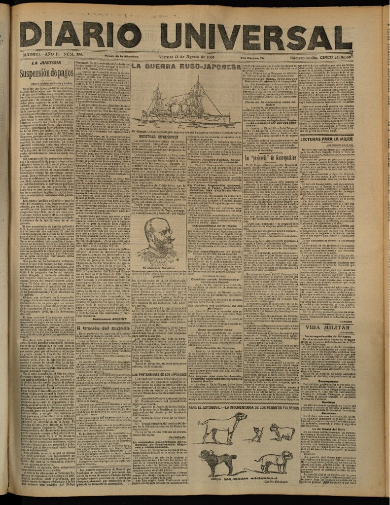 Miniatura de Diario Universal del 12 de agosto de 1904, edición de tarde