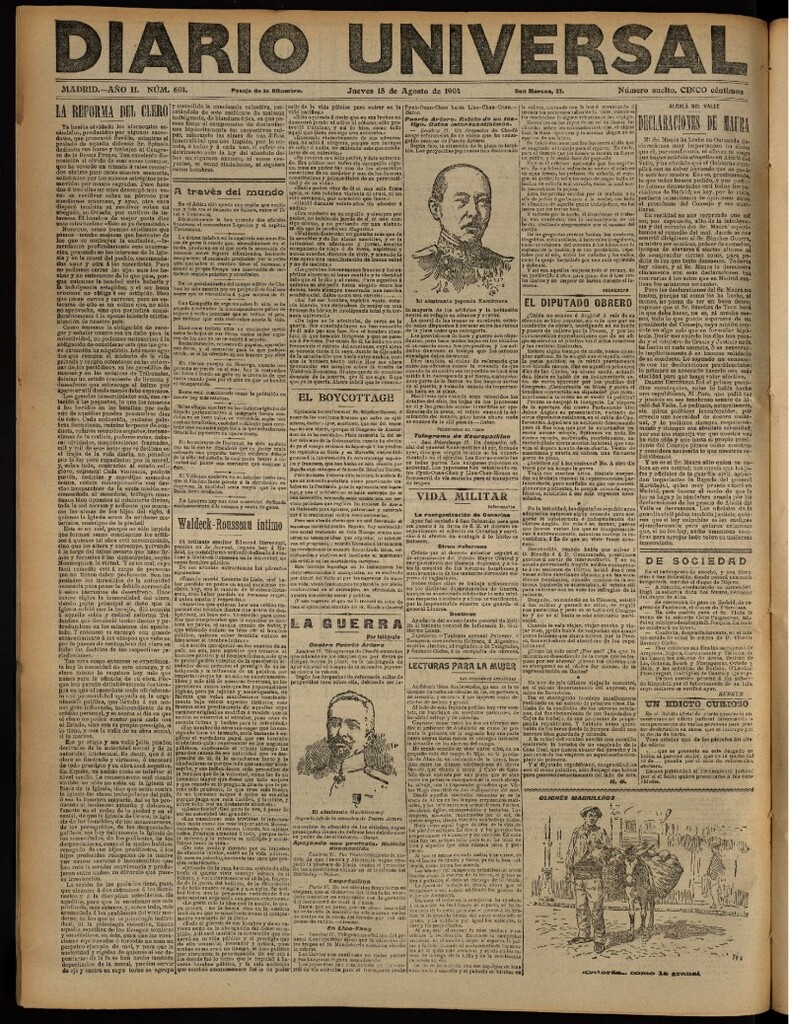 Miniatura de Diario Universal del 18 de agosto de 1904, edición de noche